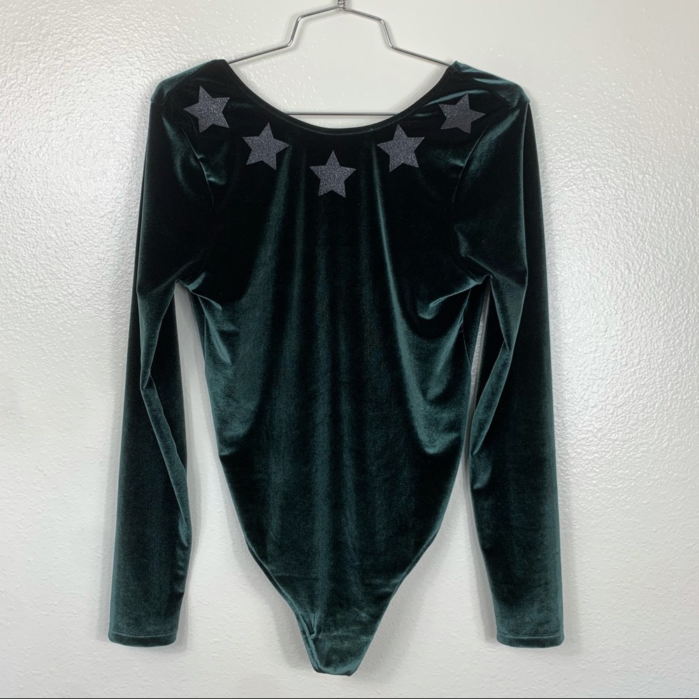 Victoria sport Green velvet star body suite